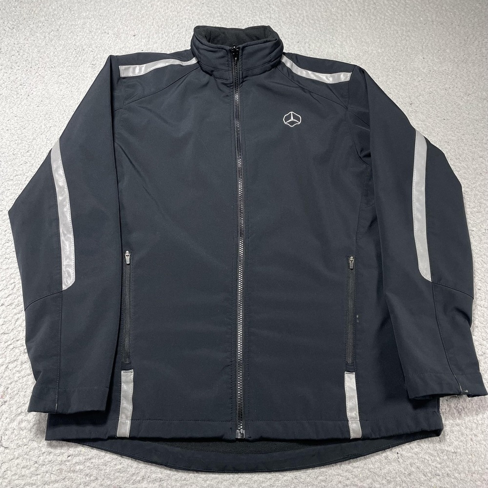 Aramark Jacket Mens Small Black Softshell Mercedes-Benz Service Reflective Zip